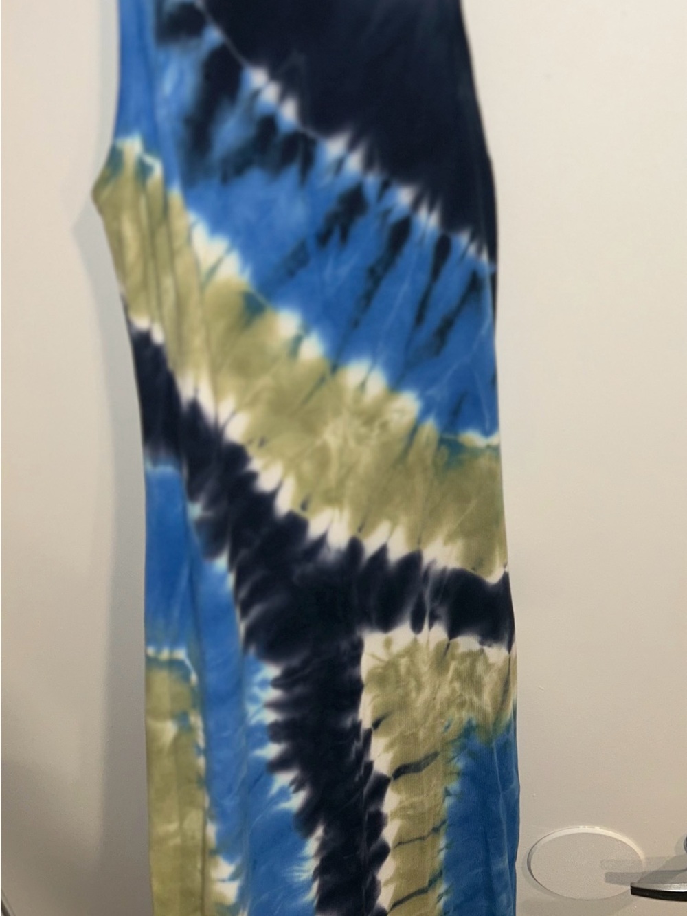 Young Fabulous & Broke Blue and Olive Tie-Dye Tank Top Dress. - Picture 4 of 4